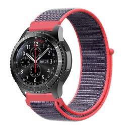 Ανταλλακτικό λουράκι QuickFit Nylon Rose για Samsung Galaxy Watch5 (40mm & 42mm)/Watch4 (40mm & 44mm)/ Watch4 Classic (42mm & 46mm)/ Watch3(41mm)/Active 2(40/44mm)/Amazfit GTS 3 (43mm)/GTR(42mm) (20mm)