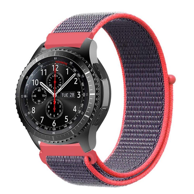 Ανταλλακτικό λουράκι QuickFit Nylon Rose για Samsung Galaxy Watch5 (40mm & 42mm)/Watch4 (40mm & 44mm)/ Watch4 Classic (42mm & 46mm)/ Watch3(41mm)/Active 2(40/44mm)/Amazfit GTS 3 (43mm)/GTR(42mm) (20mm)