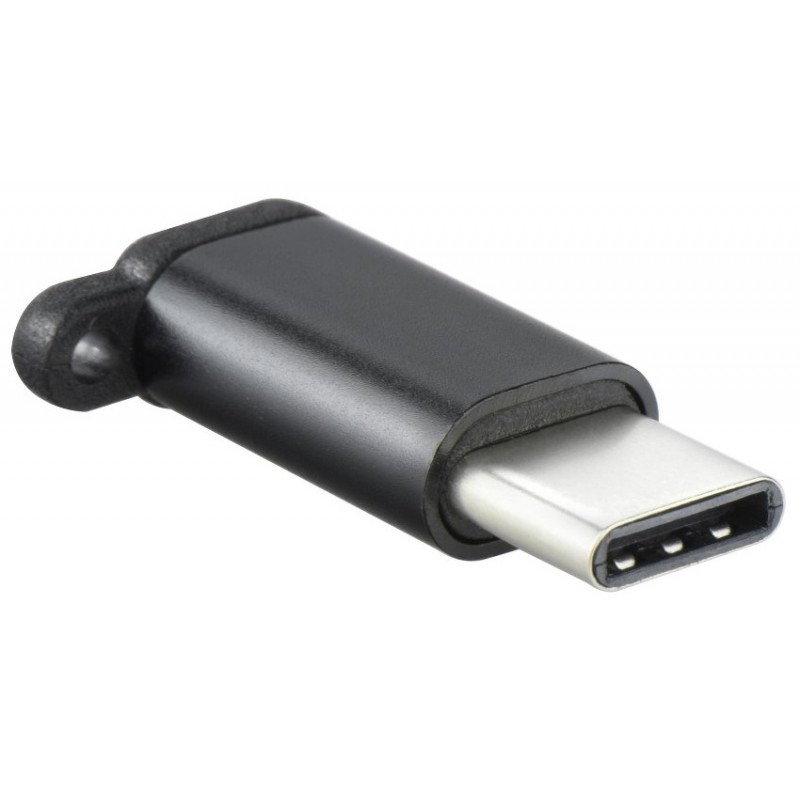 Αντάπτορας Micro USB to USB Type-C Keychain Black OEM