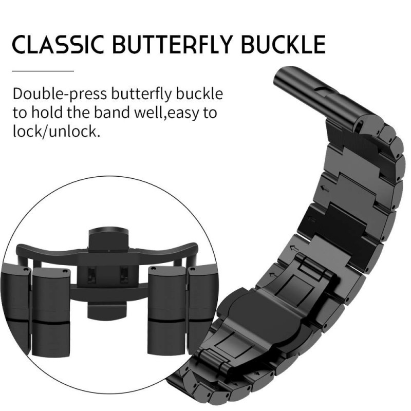 Ανταλλακτικό λουράκι Quickfit Stainless Steel Garmin Fenix 3/5x/3HR/5X Plus/6x/6x Pro/7x Black (26mm)