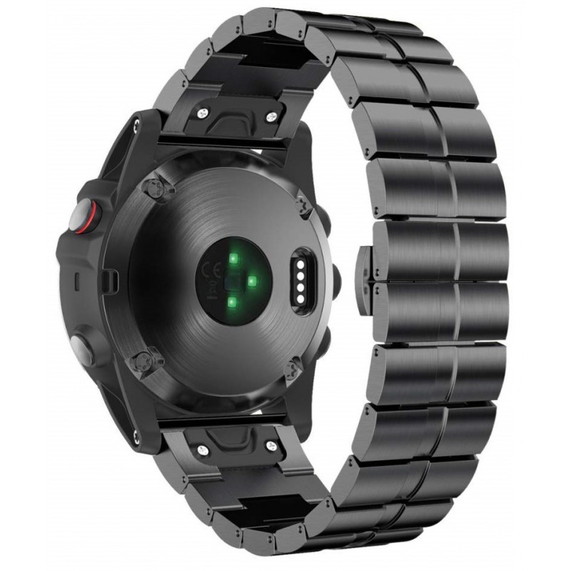 Ανταλλακτικό λουράκι Quickfit Stainless Steel Garmin Fenix 3/5x/3HR/5X Plus/6x/6x Pro/7x Black (26mm)