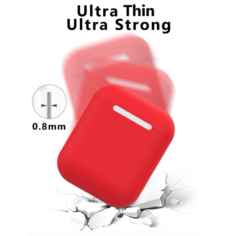 Θήκη Airpods 2/Airpods Ultra Slim Silicone Skin Red