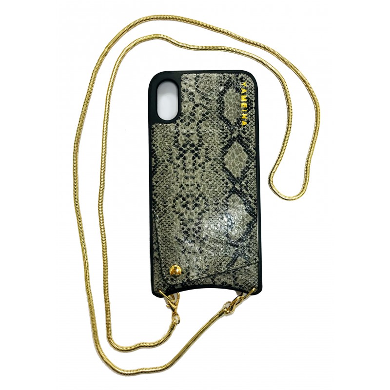 Θήκη Bag Snake Skin Apple iPhone X/Xs Grey