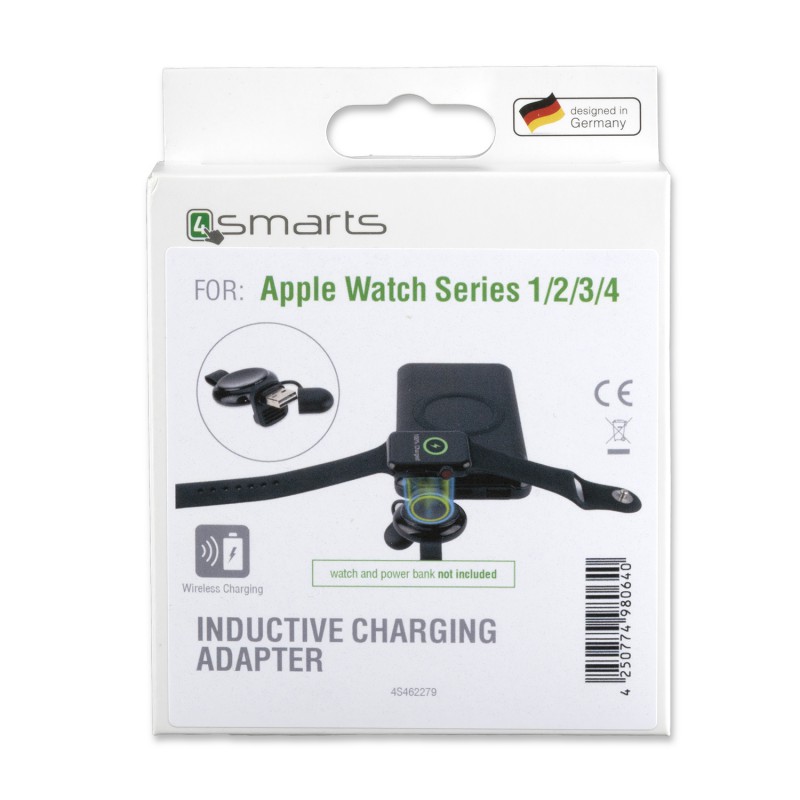Αντάπτορας Ασύρματης Φόρτισης 4smarts Inductive Qi Wirelles Charging Adapter for Apple Watch Series 1/2/3/4 Black (4S462279)