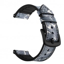 Ανταλλακτικό λουράκι για Samsung Galaxy Watch3(45mm)/Watch(46mm)/Huawei Watch 3 (46mm)/ Watch 3 Pro (48mm)/GT 2/Pro/Honor GS Pro/Amazfit GTR 3 (46mm)/GTR 3 Pro/GTR(47mm)/ Stratos 3(48mm) (22mm) Leather Thorn Black