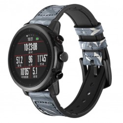 Ανταλλακτικό λουράκι για Samsung Galaxy Watch3(45mm)/Watch(46mm)/Huawei Watch 3 (46mm)/ Watch 3 Pro (48mm)/GT 2/Pro/Honor GS Pro/Amazfit GTR 3 (46mm)/GTR 3 Pro/GTR(47mm)/ Stratos 3(48mm) (22mm) Leather Thorn Black
