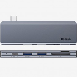 Αντάπτορας Baseus Harmonica Hub 5in1 Type-C to Multiport Grey (CAHUB-K0G)