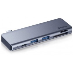 Αντάπτορας Baseus Harmonica Hub 5in1 Type-C to Multiport Grey (CAHUB-K0G)