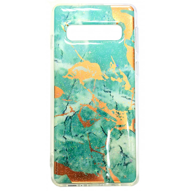 Θήκη TPU Marble Samsung Galaxy S10 G973 Mint/Gold