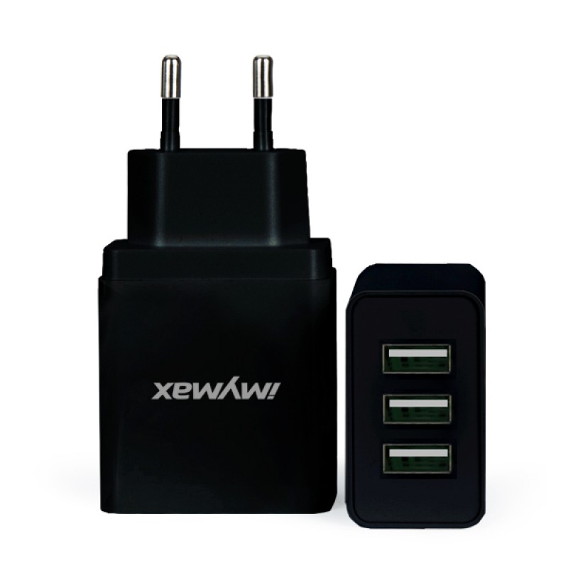 Φορτιστής Ταξιδιού iMYMAX Adapter - 3xUSB 3.1A Black