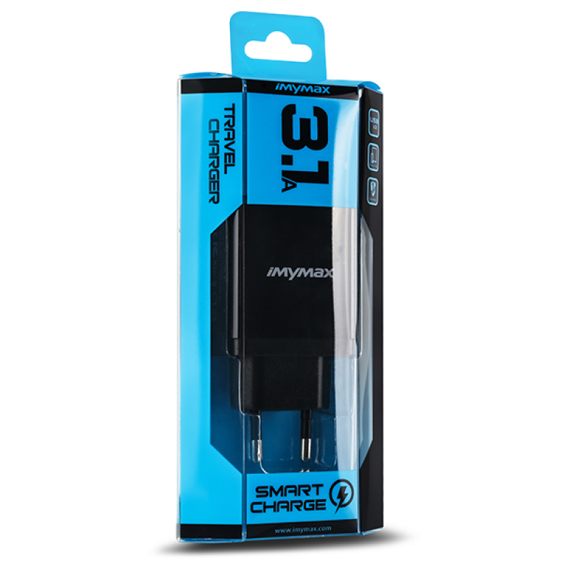 Φορτιστής Ταξιδιού iMYMAX Adapter - 3xUSB 3.1A Black
