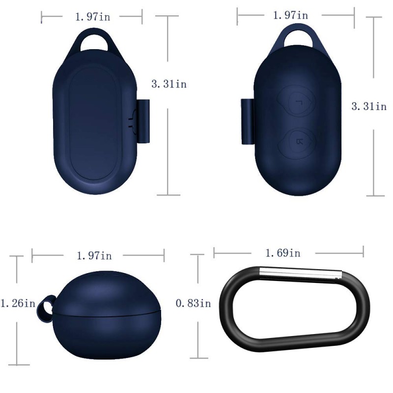 Θήκη Samsung Galaxy Buds/Buds+ Silicone Skin with Carabiner Blue ΟΕΜ