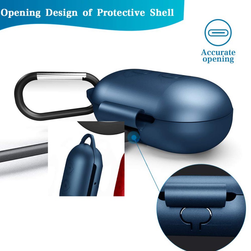 Θήκη Samsung Galaxy Buds/Buds+ Silicone Skin with Carabiner Blue ΟΕΜ