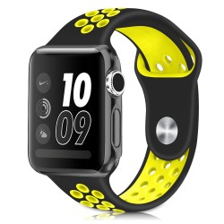 Ανταλλακτικό λουράκι QuickFit Apple Watch 1/2/3/4/5/6/SE/7/8 (42/44/45/49mm) Softband Black/Yellow