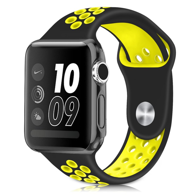 Ανταλλακτικό λουράκι QuickFit Apple Watch 1/2/3/4/5/6/SE/7/8 (42/44/45/49mm) Softband Black/Yellow