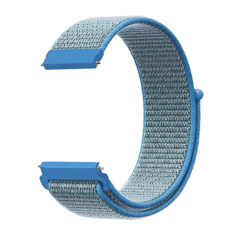 Ανταλλακτικό λουράκι QuickFit Nylon Tahoe Blue για Samsung Galaxy Watch5 (40mm & 42mm)/Watch4 (40mm & 44mm)/ Watch4 Classic (42mm & 46mm)/ Watch3(41mm)/Active 2(40/44mm)/Amazfit GTS 3 (43mm)/GTR(42mm) (20mm)