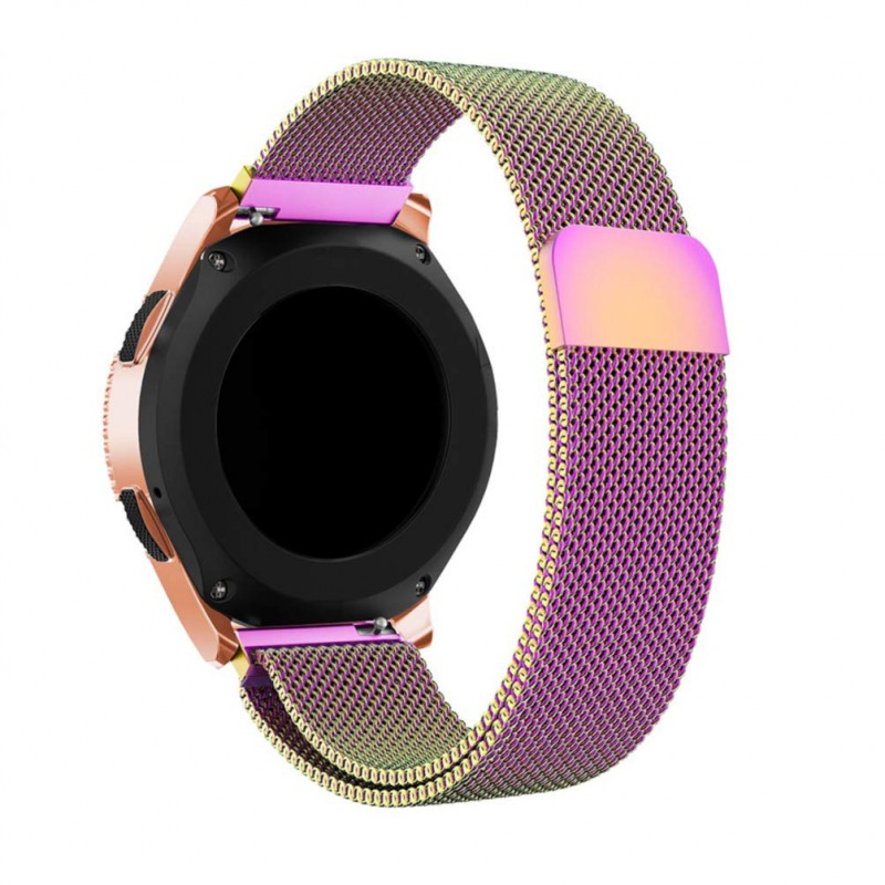 Ανταλλακτικό λουράκι QuickFit Milanese Band Holographic Rainbow για Samsung Galaxy Watch3(45mm)/Watch(46mm)/Huawei Watch 3 (46mm)/ Watch 3 Pro (48mm)/GT 2/Pro/Honor GS Pro/Amazfit GTR 3 (46mm)/GTR 3 Pro/GTR(47mm)/ Stratos 3(48mm) (22mm)