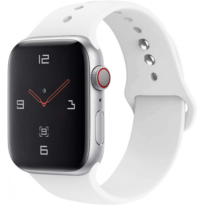 Ανταλλακτικό λουράκι QuickFit Apple Watch 1/2/3/4/5/6/SE/7/8 (42/44/45/49mm) Soft Silicone White Ανταλλακτικό λουράκι QuickFit Apple Watch 1/2/3/4/5/6/SE/7/8 (42/44/45/49mm) Soft Silicone White