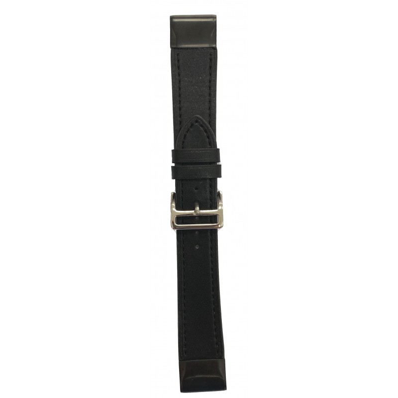 Ανταλλακτικό λουράκι Quickfit Genuine Leather Garmin Fenix 5/5 Plus/6/6 Pro/7/Forerunner 945/935 Black with Black Buckle (22mm)