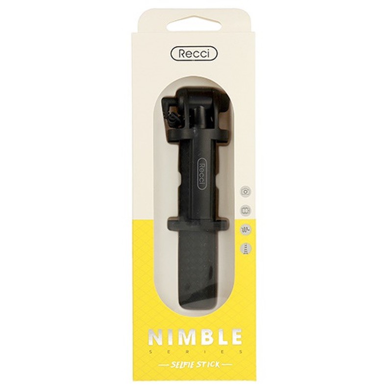 Bluetooth Selfie Stick Recci Nimble RST-C01 3,5mm Jack Black