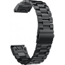 Ανταλλακτικό λουράκι Quickfit Stainless Garmin Fenix 3/5x/3HR/5X Plus/6x/6x Pro/7x Black (26mm)