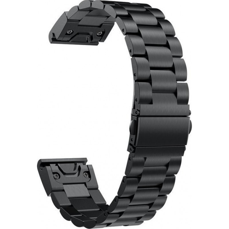 Ανταλλακτικό λουράκι Quickfit Stainless Garmin Fenix 3/5x/3HR/5X Plus/6x/6x Pro/7x Black (26mm)