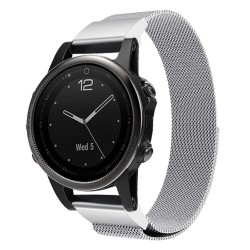 Ανταλλακτικό λουράκι Quickfit Stainless Garmin Fenix 5/5 Plus/6/6 Pro/7/Forerunner 945/935 Milanese Silver (22mm)