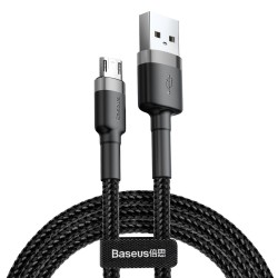 Καλώδιο Data Baseus CAMKLF-CG1 Cafule Series USB A to MicroUSB 2m Grey/Black