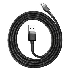 Καλώδιο Data Baseus CAMKLF-CG1 Cafule Series USB A to MicroUSB 2m Grey/Black