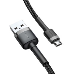 Καλώδιο Data Baseus CAMKLF-CG1 Cafule Series USB A to MicroUSB 2m Grey/Black