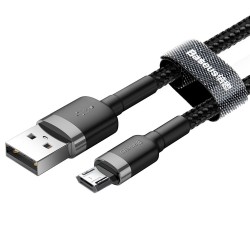 Καλώδιο Data Baseus CAMKLF-CG1 Cafule Series USB A to MicroUSB 2m Grey/Black