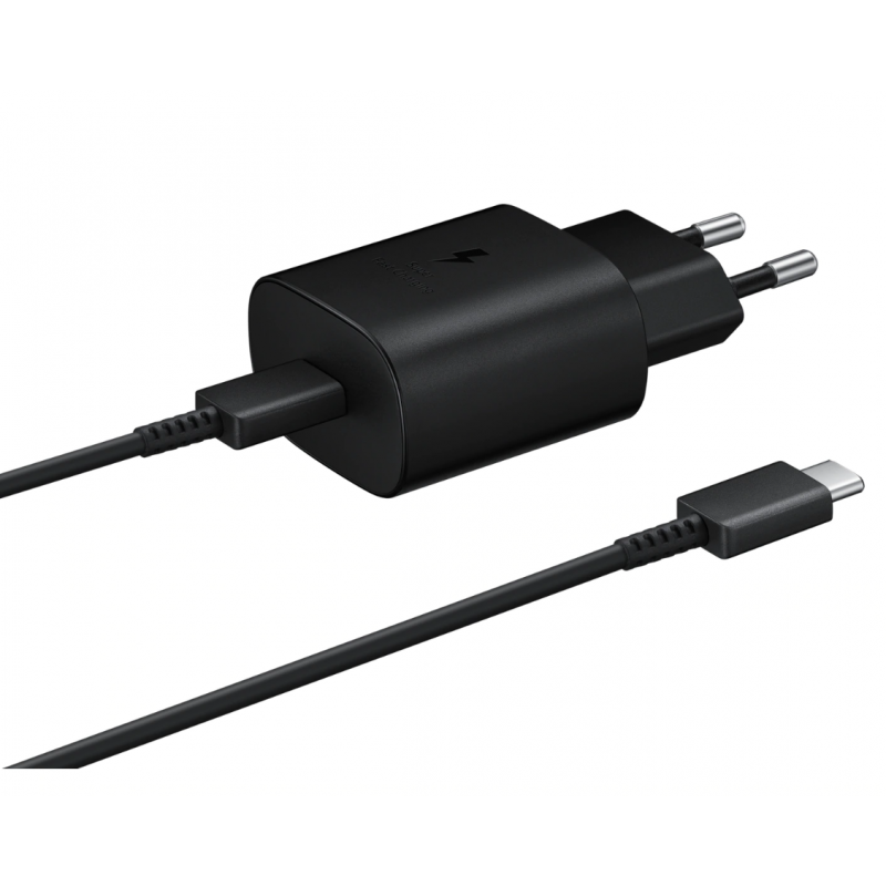 Φορτιστής Ταξιδιού Samsung Wall Adapter EP-TA800XBE & Type-C Cable EP-DA705BBE 25W Fast Charge Black (Original Bulk)