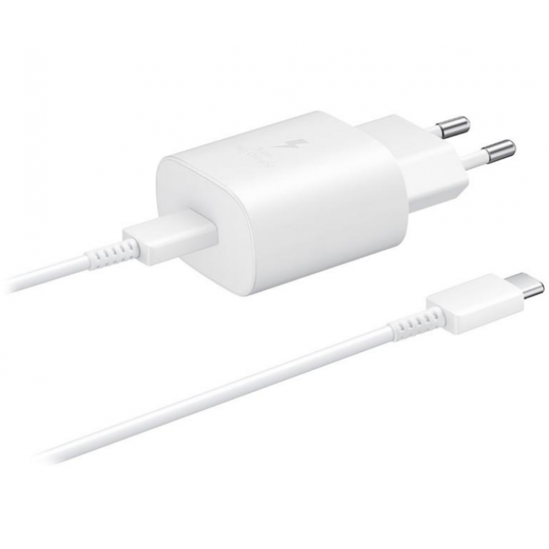 Φορτιστής Ταξιδιού Samsung Wall Adapter EP-T2510XWE & Type-C Cable 25W Fast Charge White (Original)