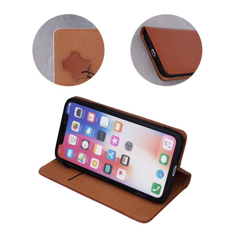 Θήκη Book Smart Pro Genuine Leather Samsung Galaxy S22 5G SM-S901 Brown