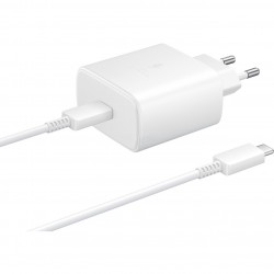 Φορτιστής Ταξιδιού Samsung Wall Adapter EP-TA845XWEGWW & Καλώδιο Type-C 45W Fast Charge White (Original Bulk)