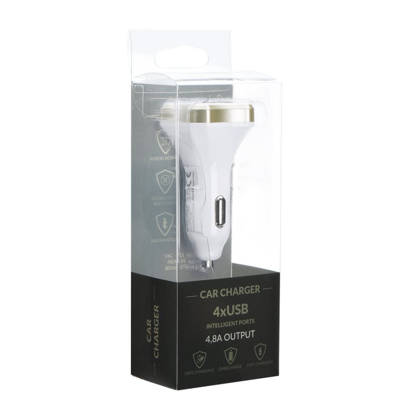 Φορτιστής Αυτοκινήτου QWE Car Charger CT-CC03 4xUSB 4.8A White