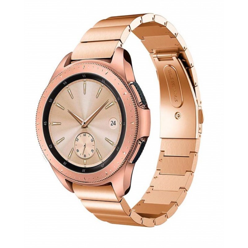 Ανταλλακτικό λουράκι QuickFit Stainless Linkband Rose Gold για Samsung Galaxy Watch3(45mm)/Watch(46mm)/Huawei Watch 3 (46mm)/ Watch 3 Pro (48mm)/GT 2/Pro/Honor GS Pro/Amazfit GTR 3 (46mm)/GTR 3 Pro/GTR(47mm)/ Stratos 3(48mm) (22mm)