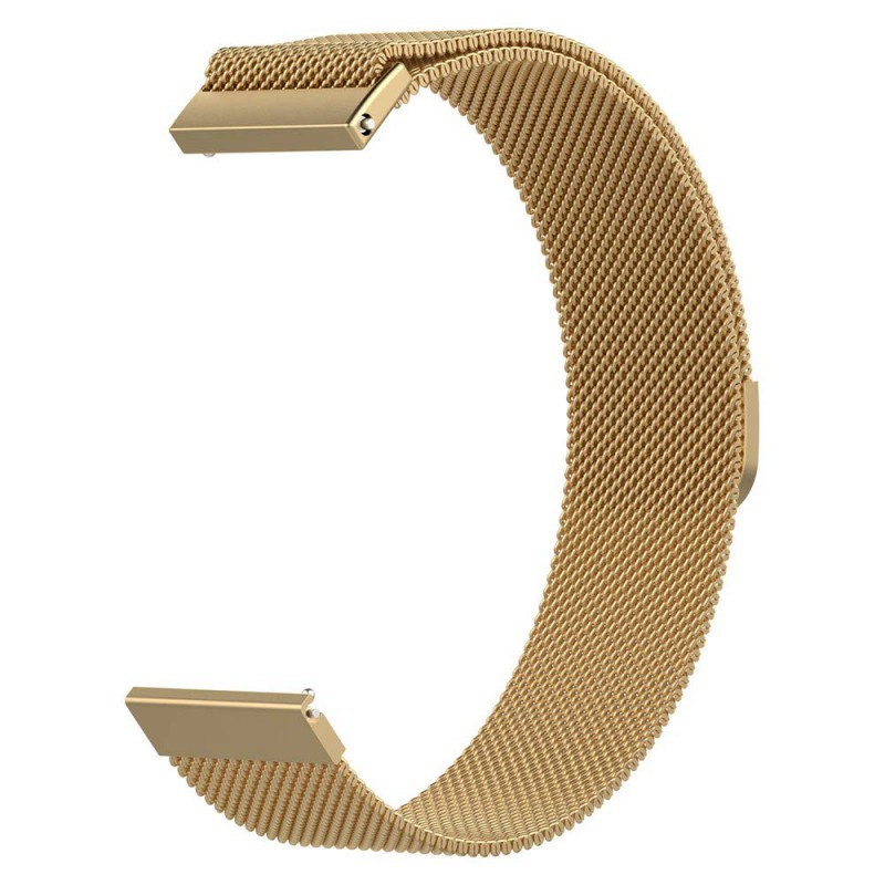 Ανταλλακτικό λουράκι QuickFit Milanese Band Gold για Samsung Galaxy Watch3(45mm)/Watch(46mm)/Huawei Watch 3 (46mm)/ Watch 3 Pro (48mm)/GT 2/Pro/Honor GS Pro/Amazfit GTR 3 (46mm)/GTR 3 Pro/GTR(47mm)/ Stratos 3(48mm) (22mm)