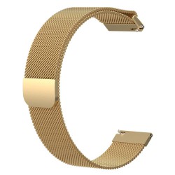 Ανταλλακτικό λουράκι QuickFit Milanese Band Gold για Samsung Galaxy Watch3(45mm)/Watch(46mm)/Huawei Watch 3 (46mm)/ Watch 3 Pro (48mm)/GT 2/Pro/Honor GS Pro/Amazfit GTR 3 (46mm)/GTR 3 Pro/GTR(47mm)/ Stratos 3(48mm) (22mm)