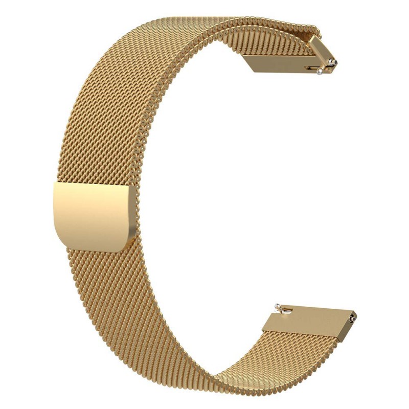Ανταλλακτικό λουράκι QuickFit Milanese Band Gold για Samsung Galaxy Watch3(45mm)/Watch(46mm)/Huawei Watch 3 (46mm)/ Watch 3 Pro (48mm)/GT 2/Pro/Honor GS Pro/Amazfit GTR 3 (46mm)/GTR 3 Pro/GTR(47mm)/ Stratos 3(48mm) (22mm)
