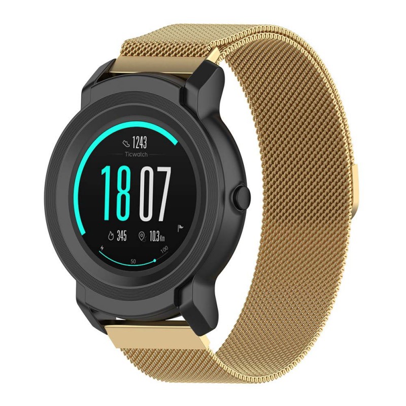 Ανταλλακτικό λουράκι QuickFit Milanese Band Gold για Samsung Galaxy Watch3(45mm)/Watch(46mm)/Huawei Watch 3 (46mm)/ Watch 3 Pro (48mm)/GT 2/Pro/Honor GS Pro/Amazfit GTR 3 (46mm)/GTR 3 Pro/GTR(47mm)/ Stratos 3(48mm) (22mm)