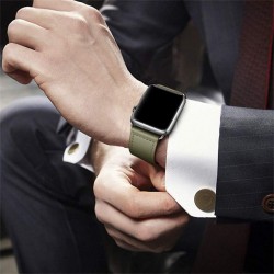 Ανταλλακτικό λουράκι QuickFit Leather Apple Watch 1/2/3/4/5/6/SE/7/8 (42/44/45/49mm) Cargo Khaki