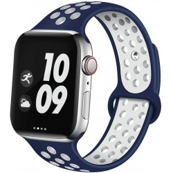 Ανταλλακτικό λουράκι QuickFit Apple Watch 1/2/3/4/5/6/SE/7/8 (42/44/45/49mm) Softband Blue/White