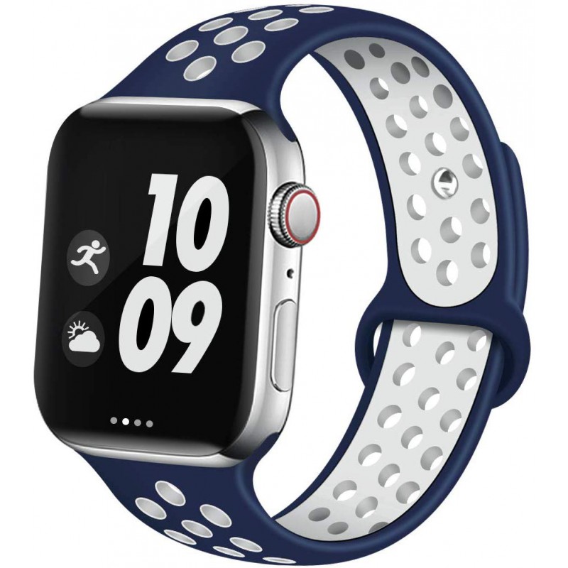 Ανταλλακτικό λουράκι QuickFit Apple Watch 1/2/3/4/5/6/SE/7/8 (42/44/45/49mm) Softband Blue/White