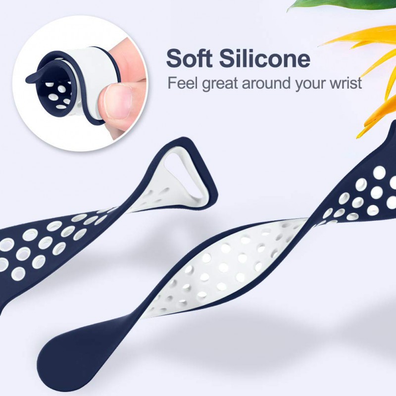Ανταλλακτικό λουράκι QuickFit Apple Watch 1/2/3/4/5/6/SE/7/8 (42/44/45/49mm) Softband Blue/White