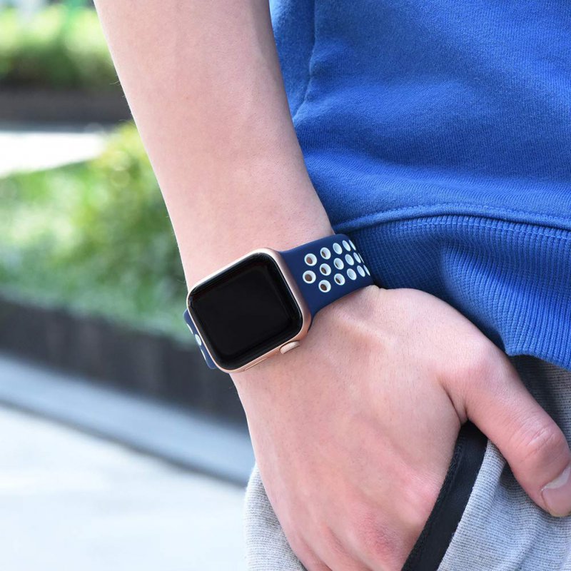 Ανταλλακτικό λουράκι QuickFit Apple Watch 1/2/3/4/5/6/SE/7/8 (42/44/45/49mm) Softband Blue/White