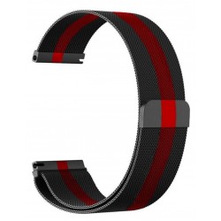 Ανταλλακτικό λουράκι QuickFit Milanese Band Xiaomi Amazfit GTR (47mm)/PACE/Stratos 2/2s/Stratos 3/Haylou Solar LS05 Black/Red
