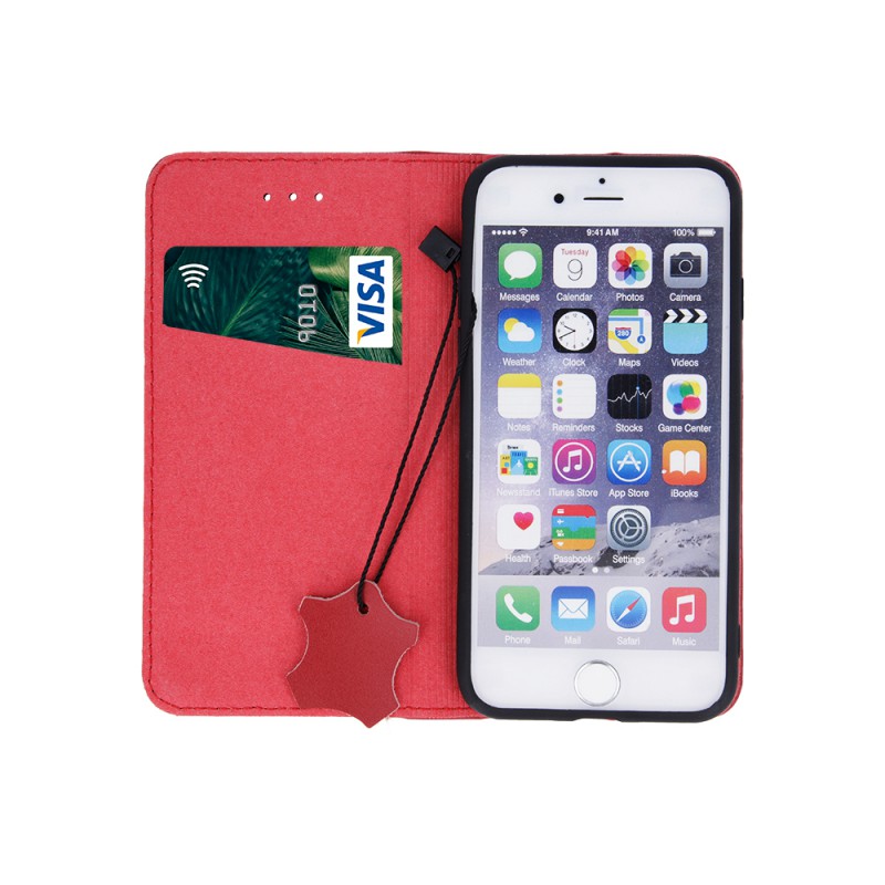 Θήκη Book Smart Pro Genuine Leather Apple iPhone 13 Pro Max (6.7") Maroon 