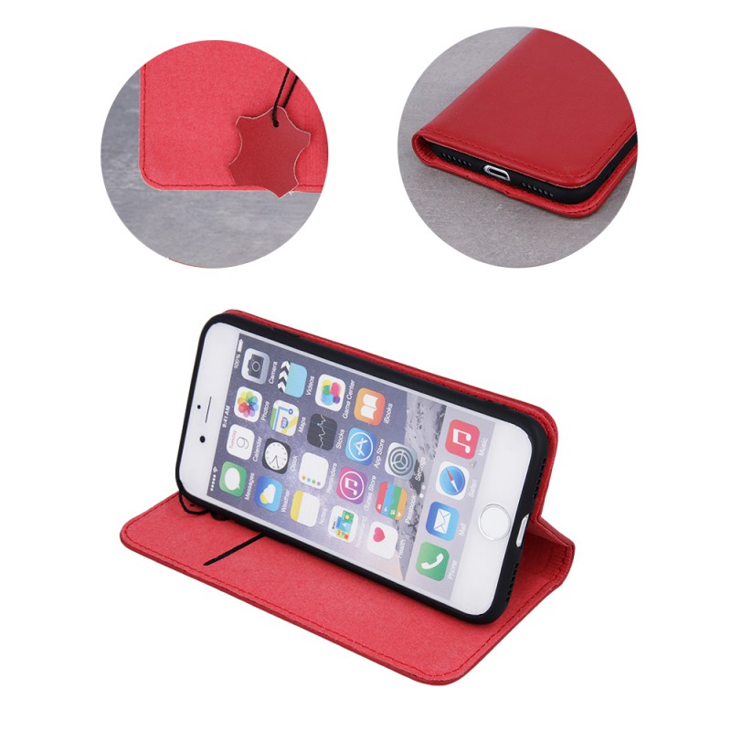 Θήκη Book Smart Pro Genuine Leather Apple iPhone 13 Pro Max (6.7") Maroon 