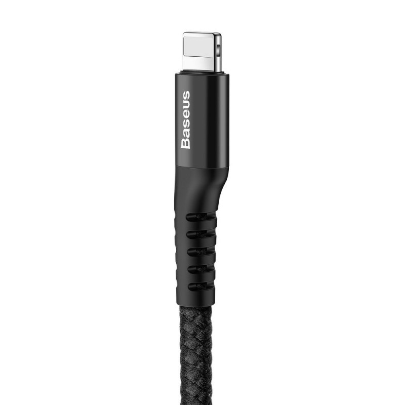 Καλώδιο Data Baseus Fish-Eye Spring USB-A to Apple Lightning 2A 40-100cm Black (CALSR-01)